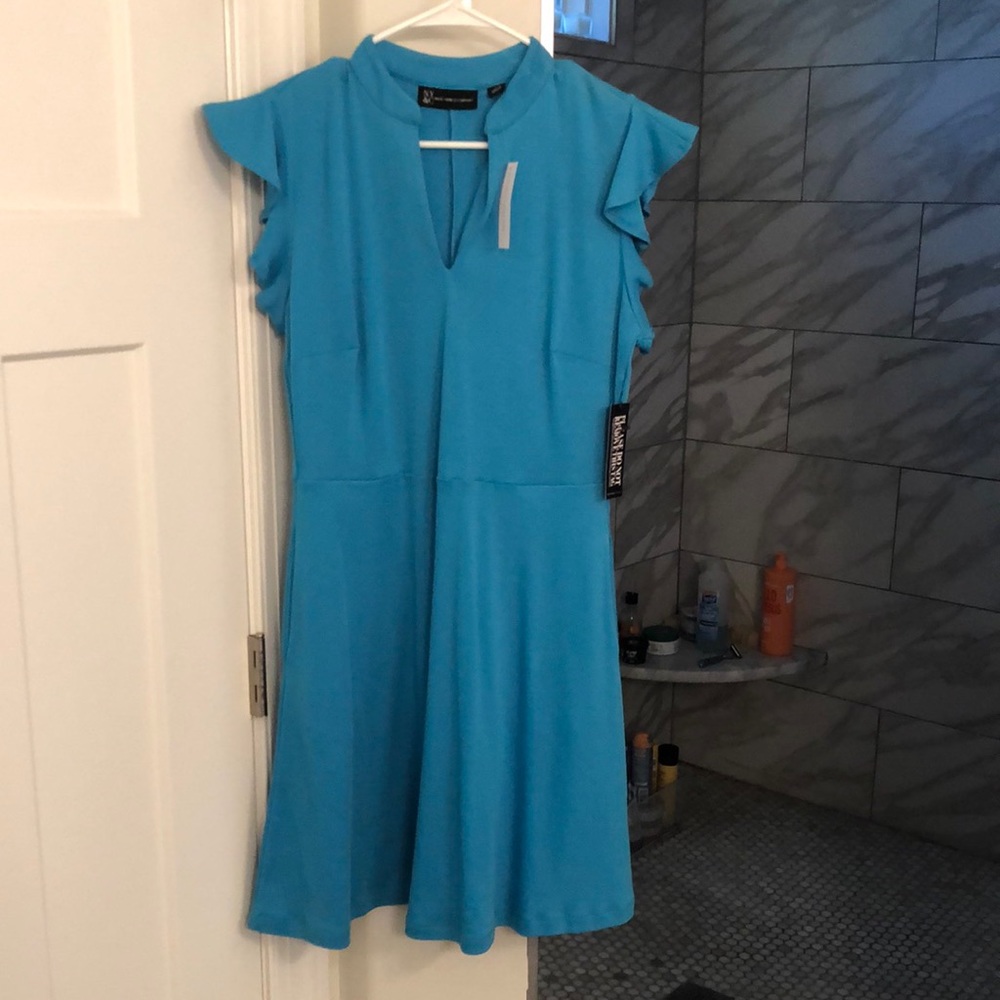 Electric blue cotton dress. NYC